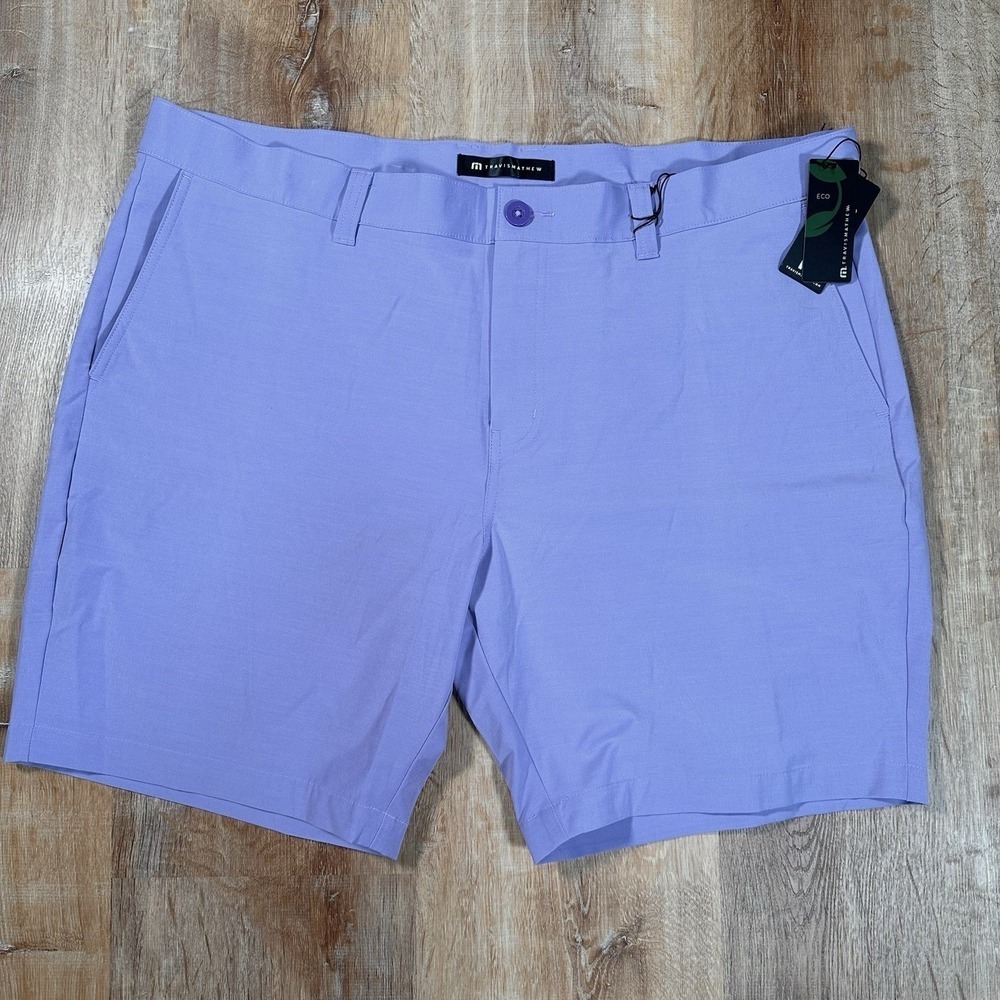 NEW Travis Matthew Mens 8" Tech Chino Golf Shorts Sz 42 Lavender Purple